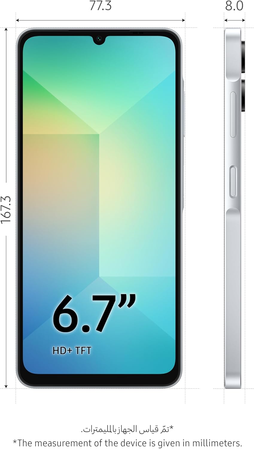 Samsung Galaxy A06 LTE, Android Smartphone, Dual SIM Mobile Phone, 4GB RAM, 64GB Storage, Light Blue